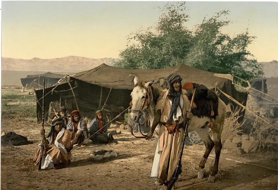 Bedouin tents in the Holy Land, about 1895