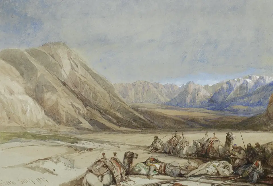 The approach to Mount Sinai, by David Roberts, 1839